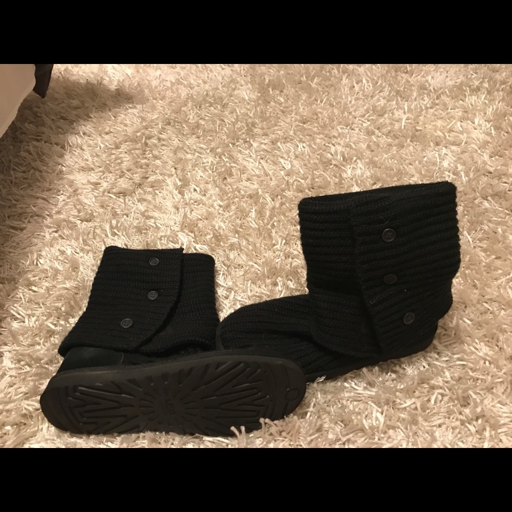 Black Knit Ugg Boots - Picture 1 of 4
